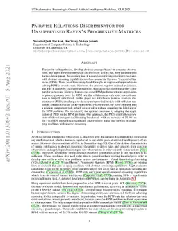 Pairwise Relations Discriminator for Unsupervised Raven's Progressive
  Matrices