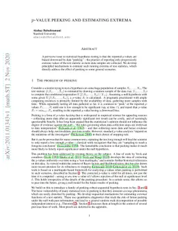 p-value peeking and estimating extrema