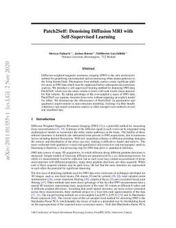 Patch2Self: Denoising Diffusion MRI with Self-Supervised Learning
