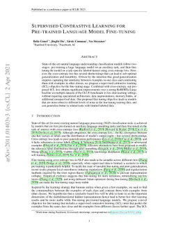 Supervised Contrastive Learning for Pre-trained Language Model
  Fine-tuning