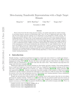 Meta-learning Transferable Representations with a Single Target Domain