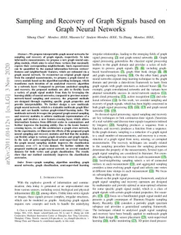 Sampling and Recovery of Graph Signals based on Graph Neural Networks