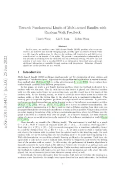 Towards Fundamental Limits of Multi-armed Bandits with Random Walk
  Feedback