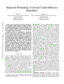 Balanced Partitioning of Several Cache-Oblivious Algorithms