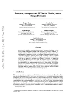 Frequency-compensated PINNs for Fluid-dynamic Design Problems