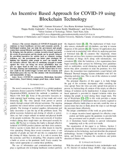 An Incentive Based Approach for COVID-19 using Blockchain Technology