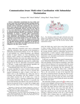 Communication-Aware Multi-robot Coordination with Submodular
  Maximization