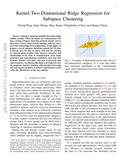 Kernel Two-Dimensional Ridge Regression for Subspace Clustering