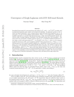 Convergence of Graph Laplacian with kNN Self-tuned Kernels