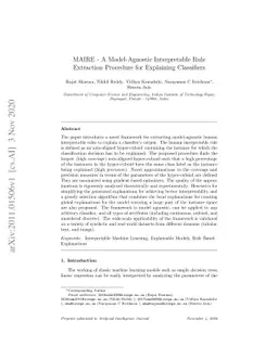 MAIRE -- A Model-Agnostic Interpretable Rule Extraction Procedure for
  Explaining Classifiers