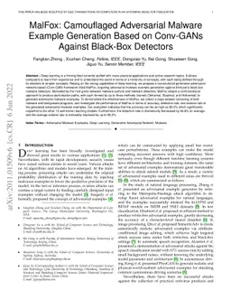 MalFox: Camouflaged Adversarial Malware Example Generation Based on
  Conv-GANs Against Black-Box Detectors