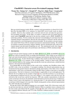 CharBERT: Character-aware Pre-trained Language Model