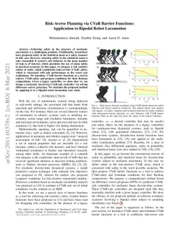 Risk-Averse Planning via CVaR Barrier Functions: Application to Bipedal
  Robot Locomotion