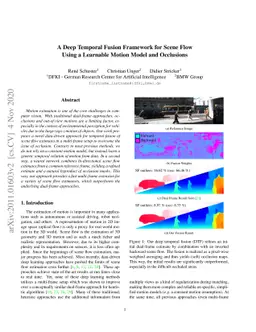 A Deep Temporal Fusion Framework for Scene Flow Using a Learnable Motion
  Model and Occlusions