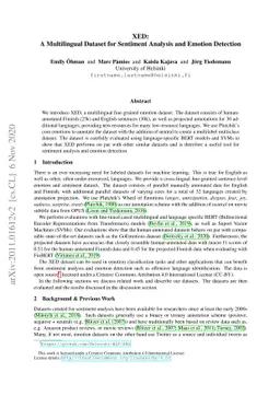XED: A Multilingual Dataset for Sentiment Analysis and Emotion Detection