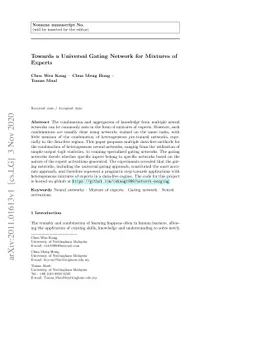 Towards a Universal Gating Network for Mixtures of Experts