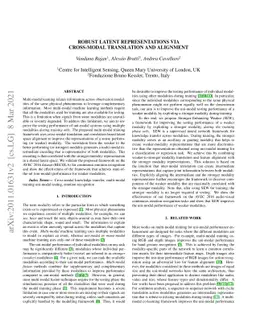 Robust Latent Representations via Cross-Modal Translation and Alignment
