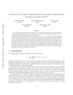 A Linearly Convergent Algorithm for Decentralized Optimization: Sending
  Less Bits for Free!