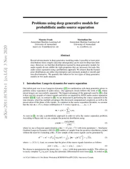 Problems using deep generative models for probabilistic audio source
  separation