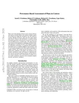 Provenance-Based Assessment of Plans in Context