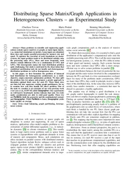 Distributing Sparse Matrix/Graph Applications in Heterogeneous Clusters
  -- an Experimental Study
