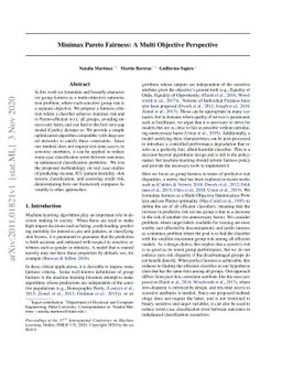 Minimax Pareto Fairness: A Multi Objective Perspective