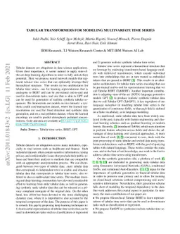 Tabular Transformers for Modeling Multivariate Time Series