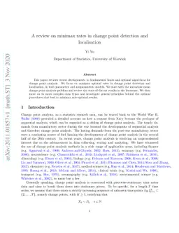 A review on minimax rates in change point detection and localisation