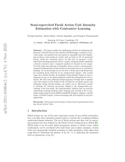 Semi-supervised Facial Action Unit Intensity Estimation with Contrastive
  Learning