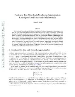 Nonlinear Two-Time-Scale Stochastic Approximation: Convergence and
  Finite-Time Performance