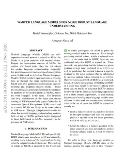 Warped Language Models for Noise Robust Language Understanding