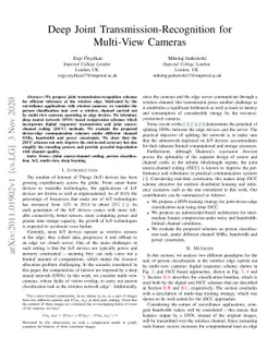 Deep Joint Transmission-Recognition for Multi-View Cameras