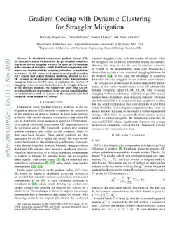 Gradient Coding with Dynamic Clustering for Straggler Mitigation