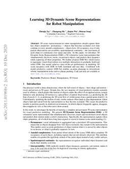 Learning 3D Dynamic Scene Representations for Robot Manipulation