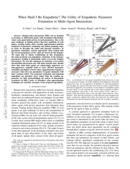 When Shall I Be Empathetic? The Utility of Empathetic Parameter
  Estimation in Multi-Agent Interactions