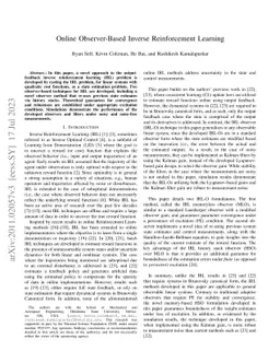 Online Observer-Based Inverse Reinforcement Learning