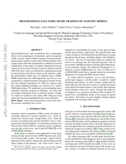 Frustratingly Easy Noise-aware Training of Acoustic Models