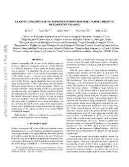 Learning Discriminative Representations for Fine-Grained Diabetic
  Retinopathy Grading