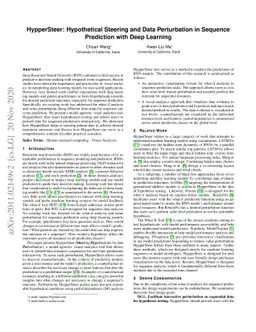 HypperSteer: Hypothetical Steering and Data Perturbation in Sequence
  Prediction with Deep Learning
