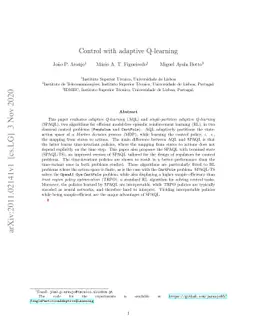 Control with adaptive Q-learning