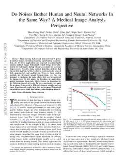 Do Noises Bother Human and Neural Networks In the Same Way? A Medical
  Image Analysis Perspective