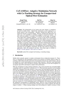 CoT-AMFlow: Adaptive Modulation Network with Co-Teaching Strategy for
  Unsupervised Optical Flow Estimation