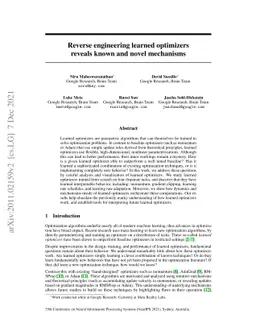 Reverse engineering learned optimizers reveals known and novel
  mechanisms