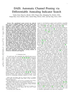 DAIS: Automatic Channel Pruning via Differentiable Annealing Indicator
  Search