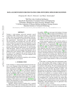 Data Augmentation for End-to-end Code-switching Speech Recognition