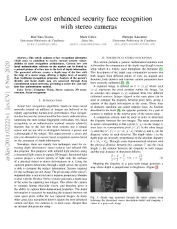 Low cost enhanced security face recognition with stereo cameras