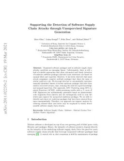 Supporting the Detection of Software Supply Chain Attacks through
  Unsupervised Signature Generation
