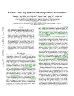 Generative Inverse Deep Reinforcement Learning for Online Recommendation