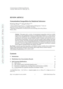 Concentration Inequalities for Statistical Inference