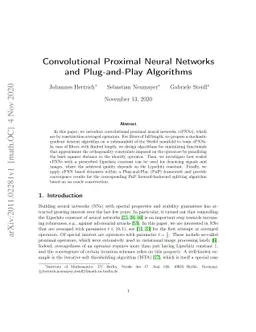 Convolutional Proximal Neural Networks and Plug-and-Play Algorithms